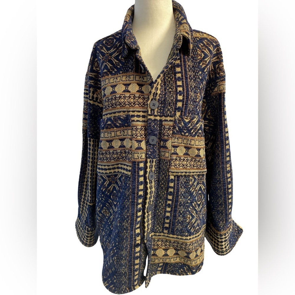 Urban Revivo Boho Southwestern Print Shacket Jacket Tribal Aztec M/L Pit 23